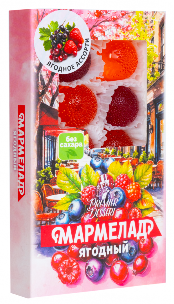 №2 Мармелад Премиум Десерт ЯГОДНЫЙ (клюква, смородина,клубника) 200г в Салехарде