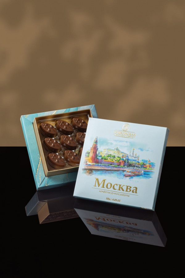 №1 Пушкинская фабрика Конфеты Миндаль (Москва), 115г(голубая коробка) в Салехарде