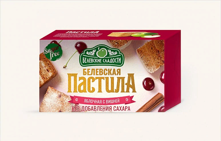  Пастила  200г диетическая С ВИШНЕЙ, НОВЫЙ ФОРМАТ (4 шт по 50гр)    в Салехарде
