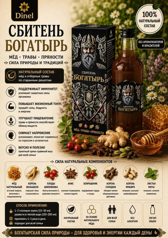  Сбитень Богатырь, 250мл  в Салехарде